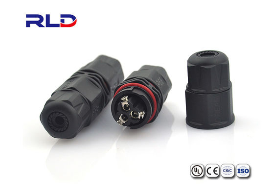 3 соединителя ИП68 черноты Пин пластиковых делают кабельную проводку водостойким соединителя ДК СИД